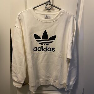 Adidas White Sweatshirt with Black Logo